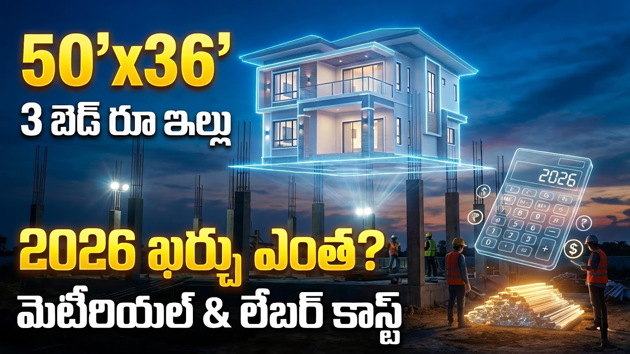 1800 Sq.Ft House Construction Cost in 2026 | మెటీరియల్ & లేబర్ ఖర్చులు పూర్తి వివరాలు!