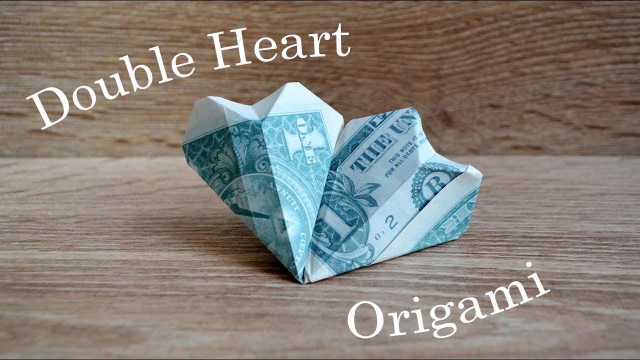 Cute MONEY DOUBLE HEART | Easy Dollar Origami | Tutorial DIY by NProkuda