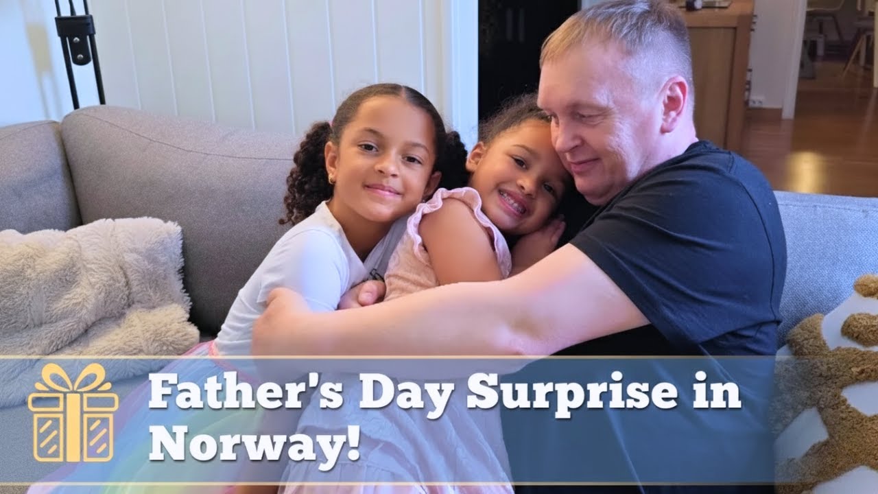 День отца в Норвегии | Дети дарят папе подарки и подарки 💙 | Норвежский семейный видеоблог