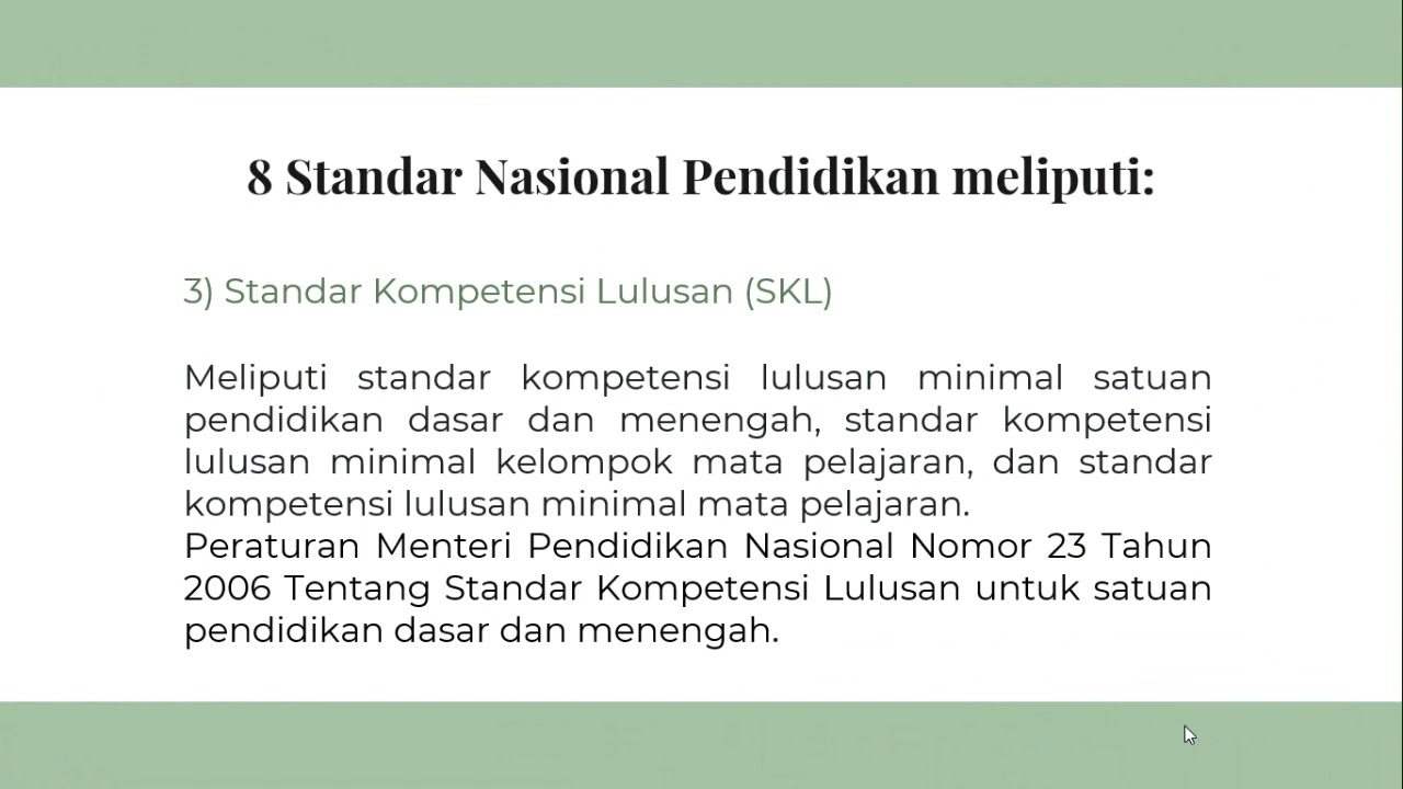 8 Standar Nasional Pendidikan