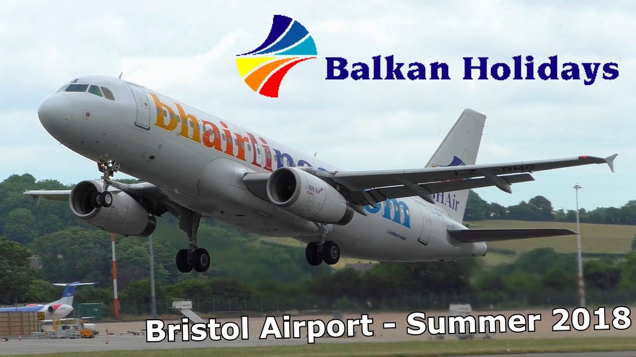 BH Air (BALKAN HOLIDAYS) Airbus A320 LZ-BHG Landing & Takeoff - Bristol Airport, with ATC