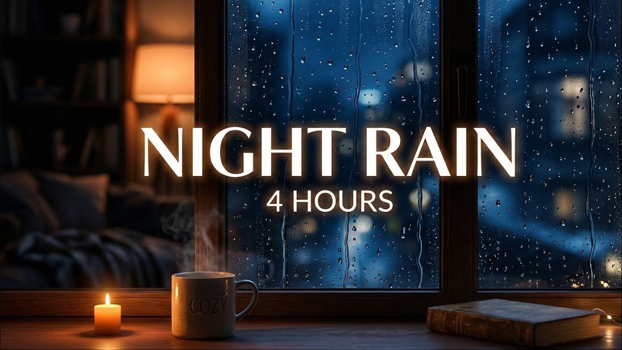 Night Rain on Window 🌧️ | 4 Hours Rain Sounds for Sleep, Study & Relax