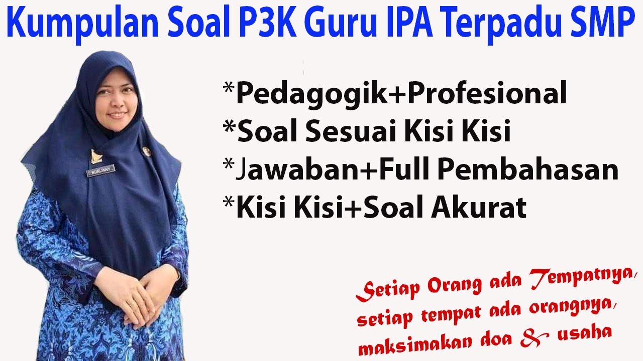 Kumpulan Soal P3K Kompetensi Teknis Guru IPA Terpadu | Soal PPPK Kompetensi Teknis Guru IPA