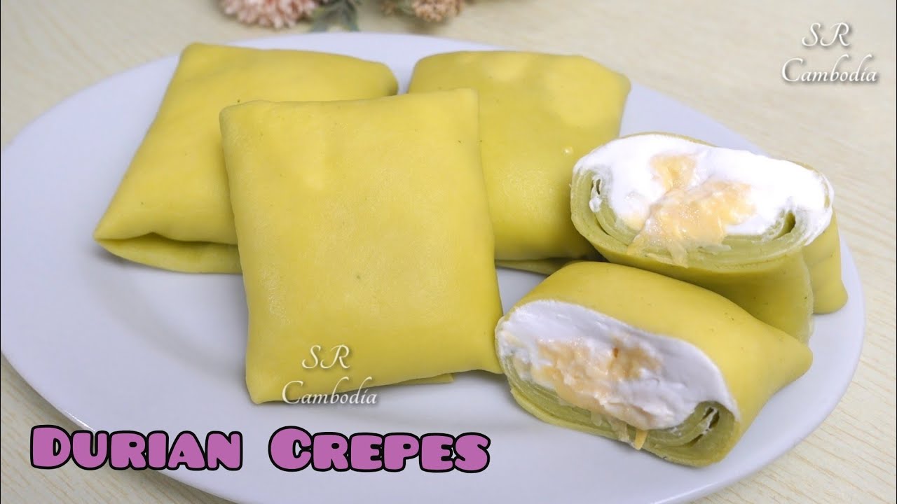 Durian Pandan Crepe Cakes (with Ever-whip) របៀបធ្វើនំក្រែបទុរេនរសជាតិស្លឹកតើយ