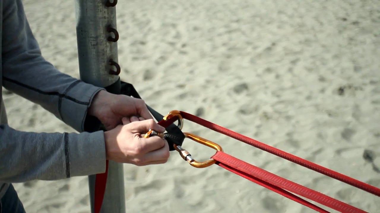 HOWTO: setup a slackline using the 4 carabiner 