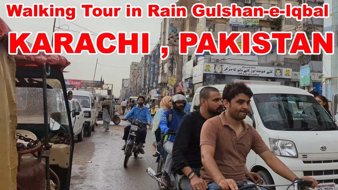Walking Tour in Rain Gulshan-e-Iqbal | Exploring Karachi Pakistan's Hidden Gems | Full Mooni Vlogs