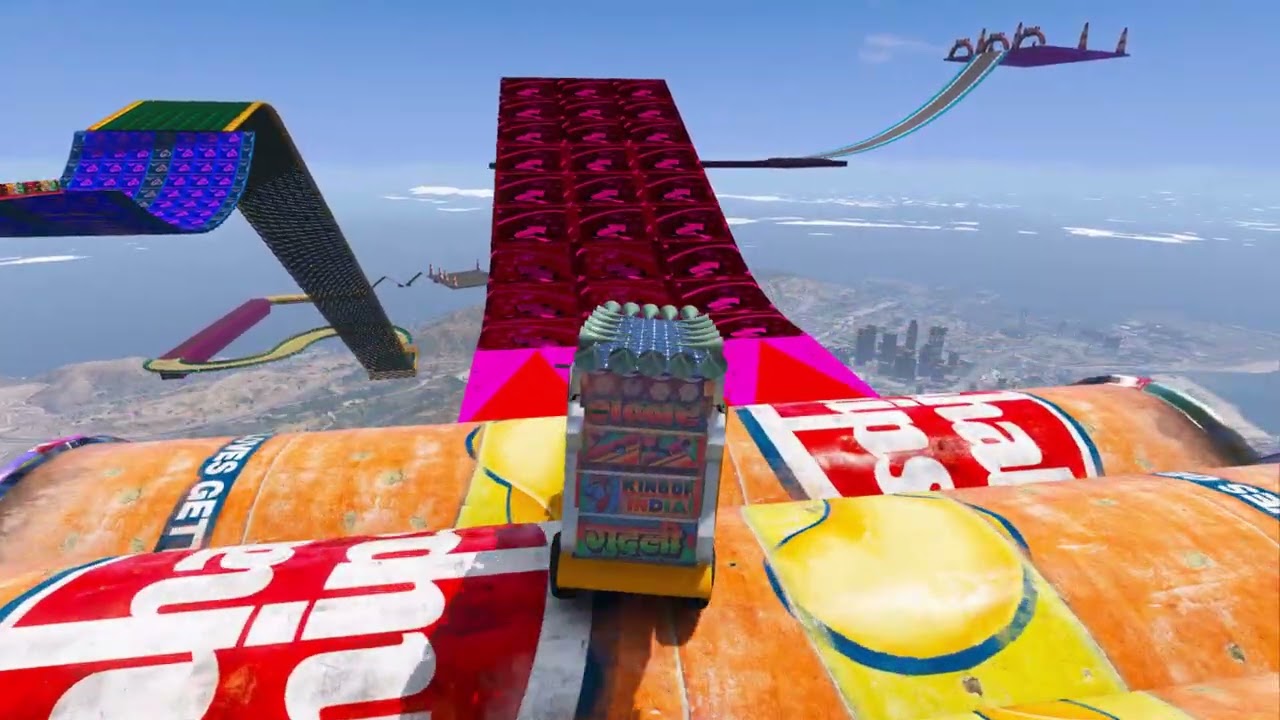 GTA 5 World's Highest😮 😱 दुनिया का सबसे ऊँचा !! IMPOSSIBLE SUPER MEGA RAMP 😱🤯 CHALLENGE !! INDIANDJ4