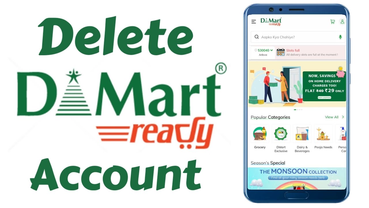 how to delete DMart account permanently | close dmart app on mobile