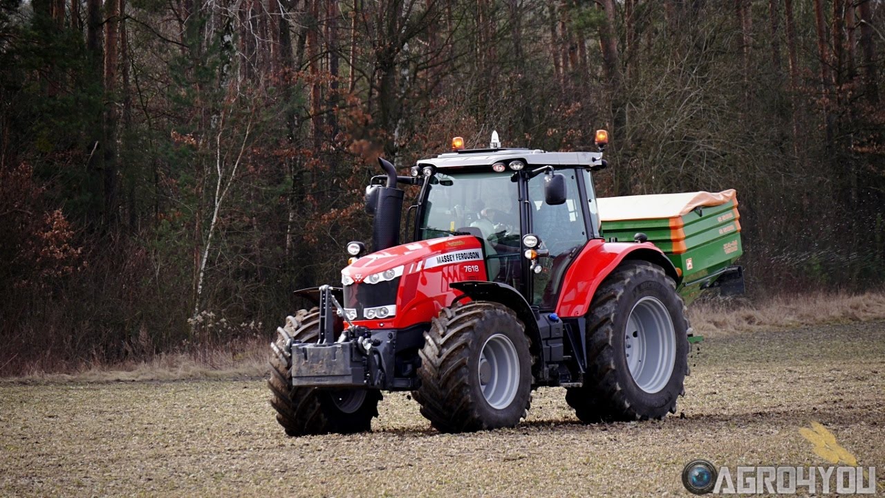 Chłodny poranek w Świętokrzyskim Nawozy 2017 Massey Ferguson 7618 Dyna VT & Amazone
