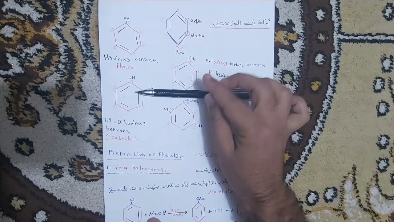 كيمياء عضوية/نظري/شرح الـفـيـنـولات/قسم الصيدلة