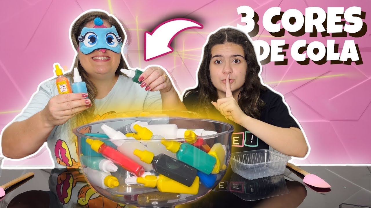 DESAFIO SLIME COM TRÊS CORES DE COLA! VEM ASSISTIR!!!!