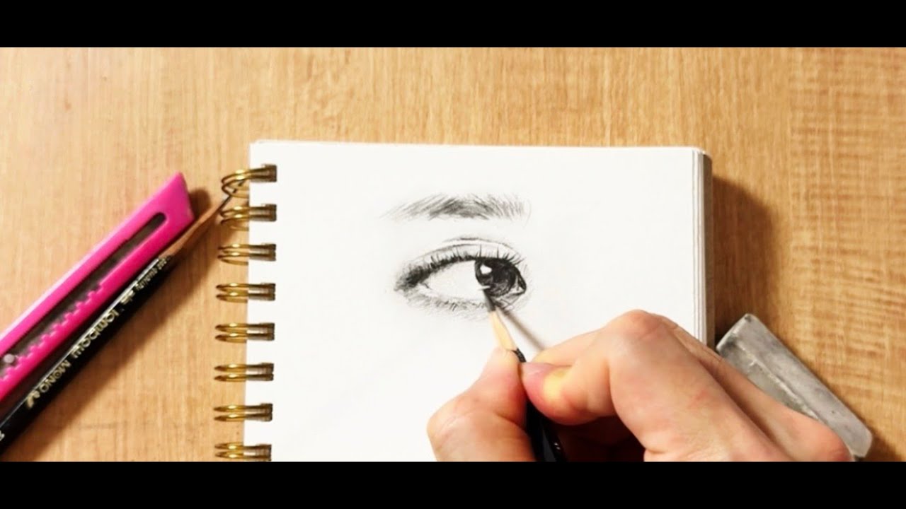 Satisfying Pencil Drawing ASMR : Realistic Eye 👁️ (No Talking)