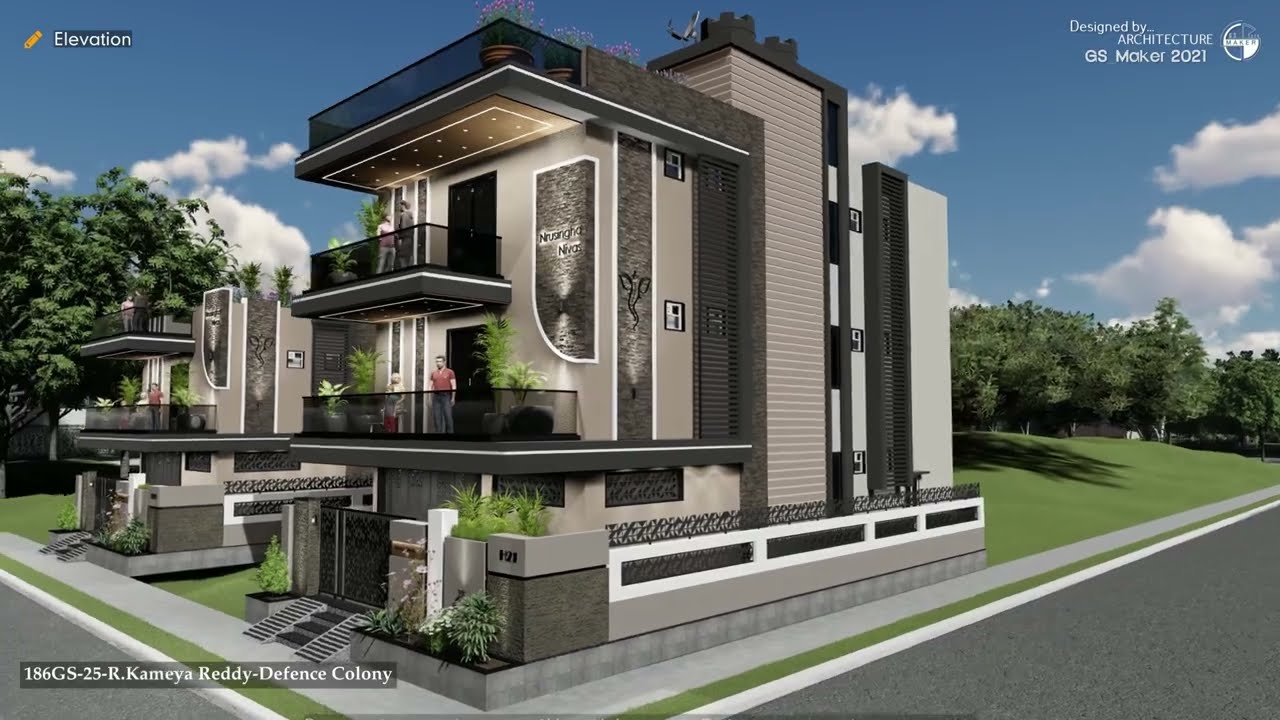 2 floor House Elevation design | North Face House Design | 30x60 feet house elevation design