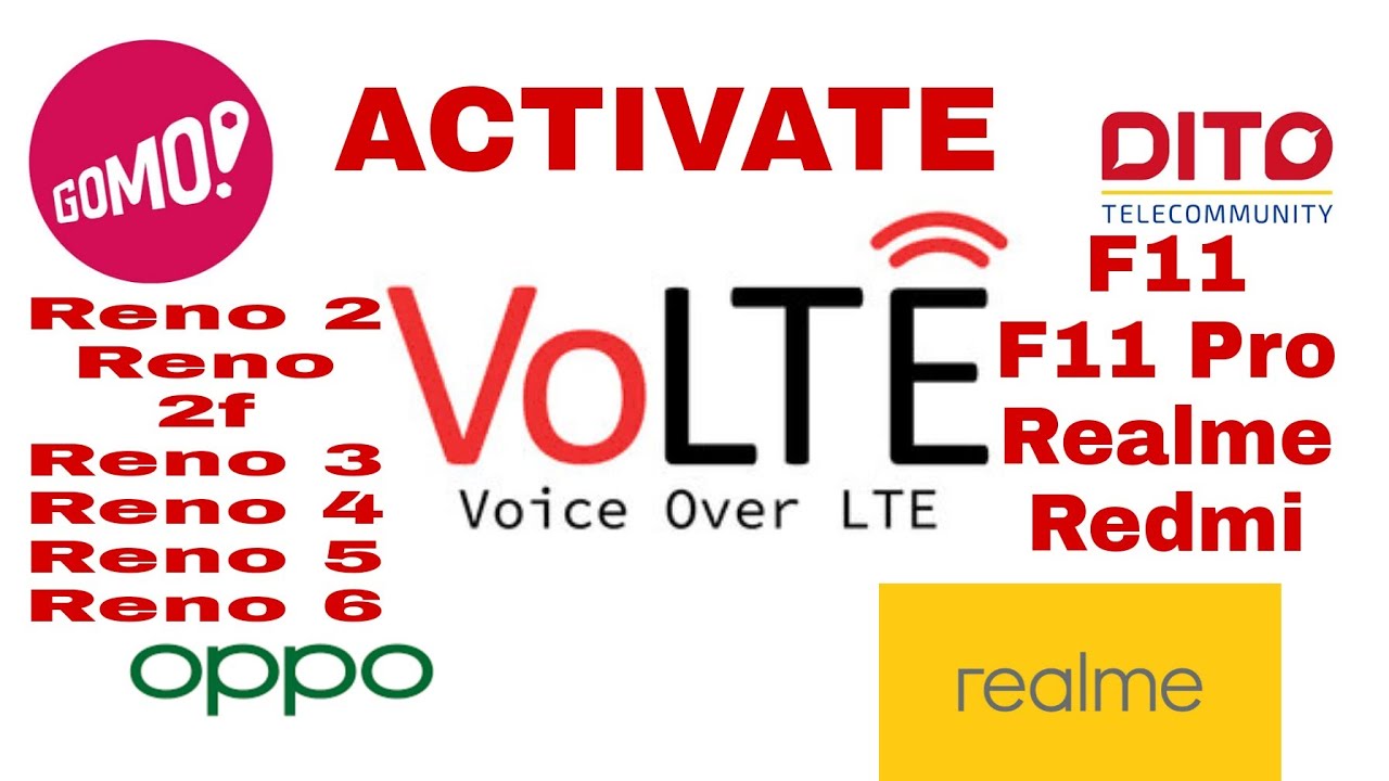 VoLTE  Oppo Reno2, Reno2f, Reno3, Reno4, Reno5, Reno6, Oppo F11, F11 Pro. Activated! #DITO #GOMO SIM