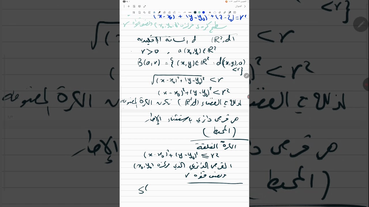 د. باسل حمدو العرنوس. (4) الكرات المفتوحة والمغلقة وسطح الكرة