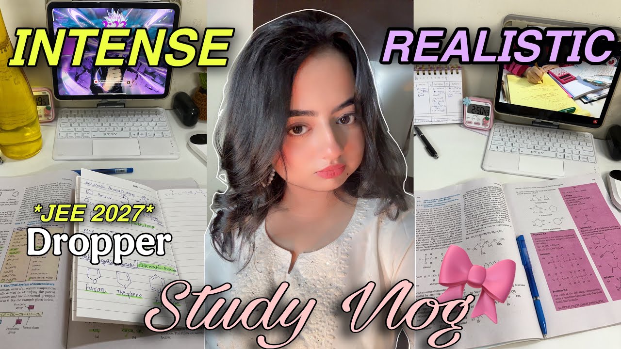 INTENSE and REALISTIC Study Vlog 🎀| Study Tips ✨| JEE 2027 Dropper | Anika Sharma #study #jee #vlog