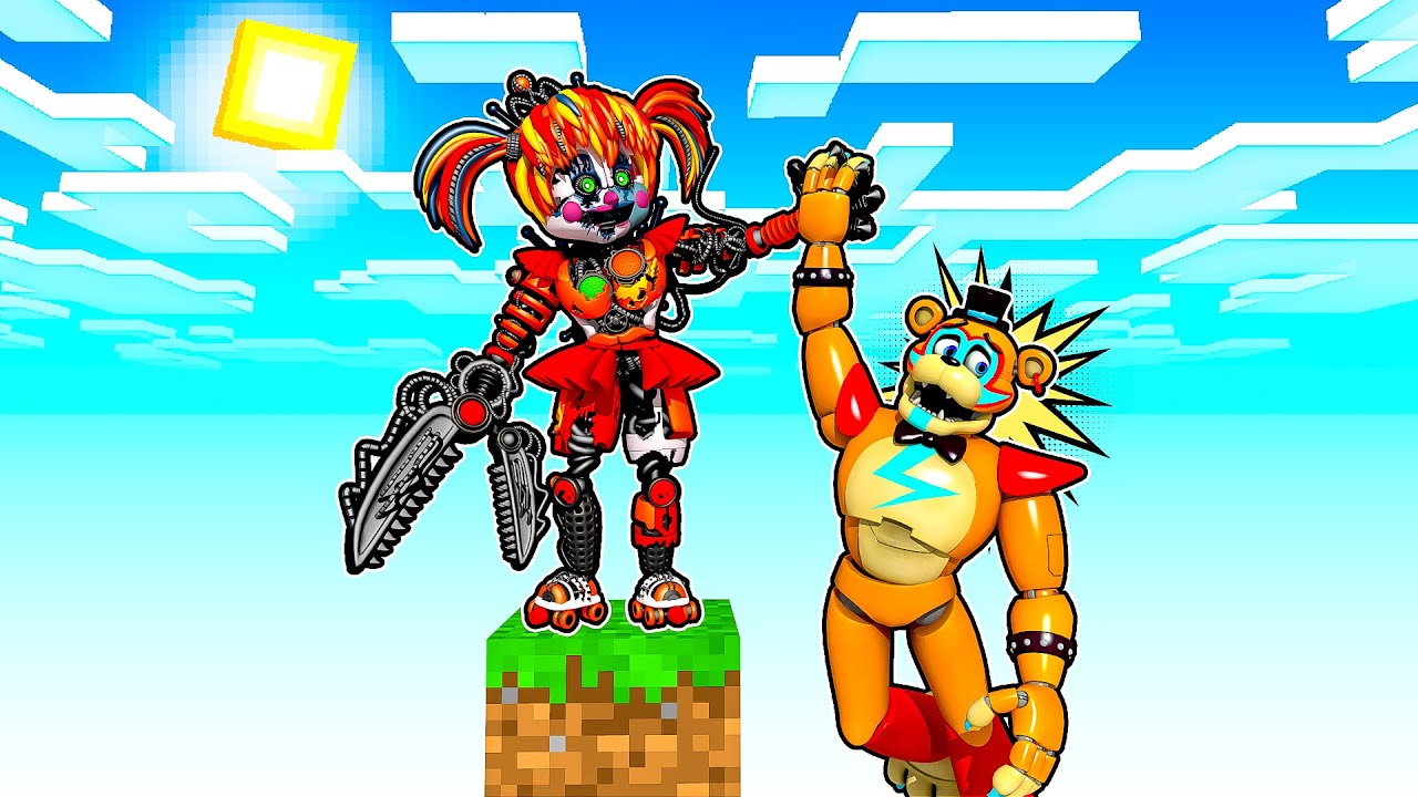 One Block SKYBLOCK with SCRAP BABY in Minecraft