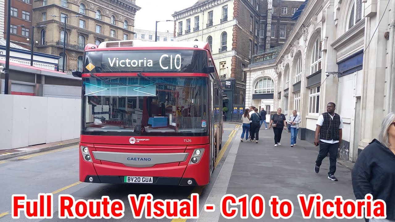 Full Route Visual | London Bus Route C10 - Canada Water to Victoria | (1526e) BV20GUA