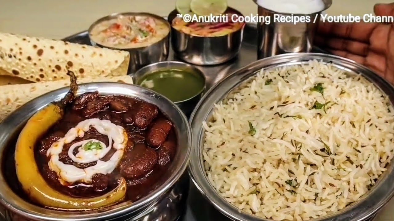 Dinner Thali Recipe | Rajma Chawal Recipe| Jeera Rice | Secret Dhaba Style Jammu Rajma Gravy Recipe