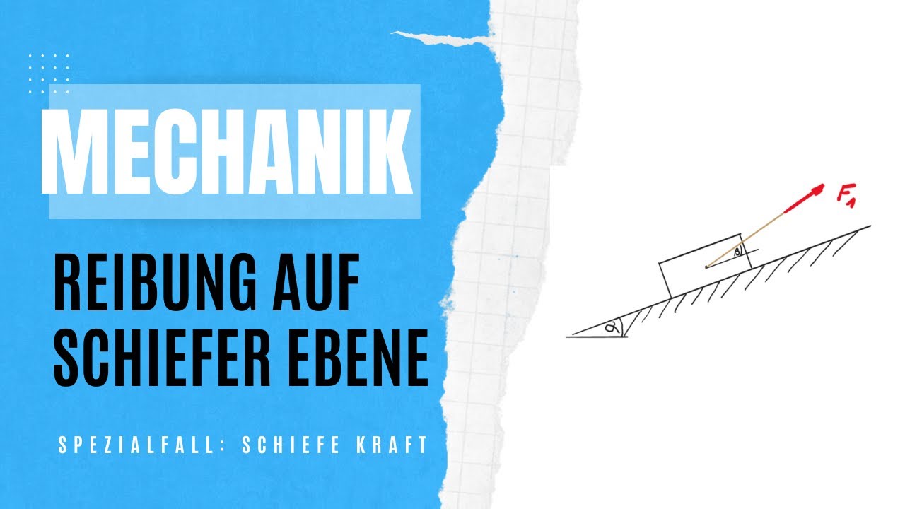 Mechanik Reibung schiefe Ebene mit schiefer Kraft | Mechanik Grundlagen