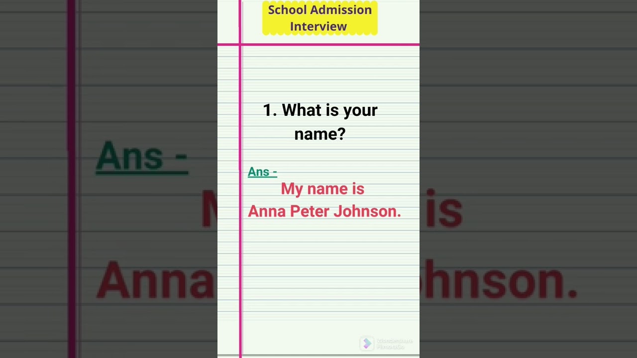 School Admission Interview| #shorts #interview #subscribe
