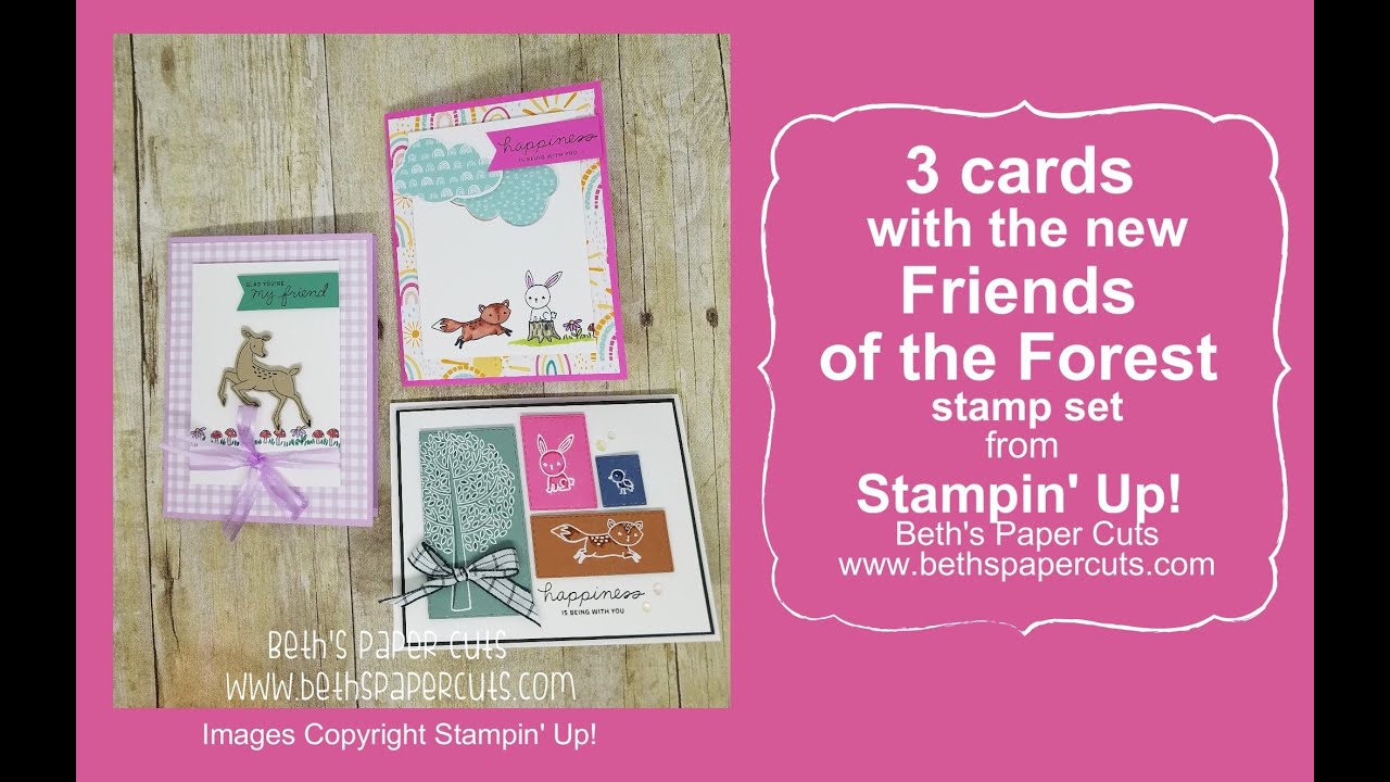 Three cards with the new Friends of the Forest stamp set from Stampin' Up!