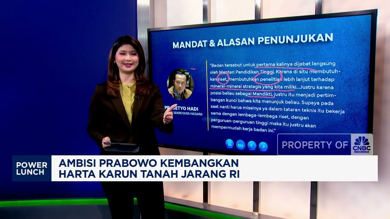 Ambisi Prabowo Kembangkan Harta Karun Tanah Jarang RI