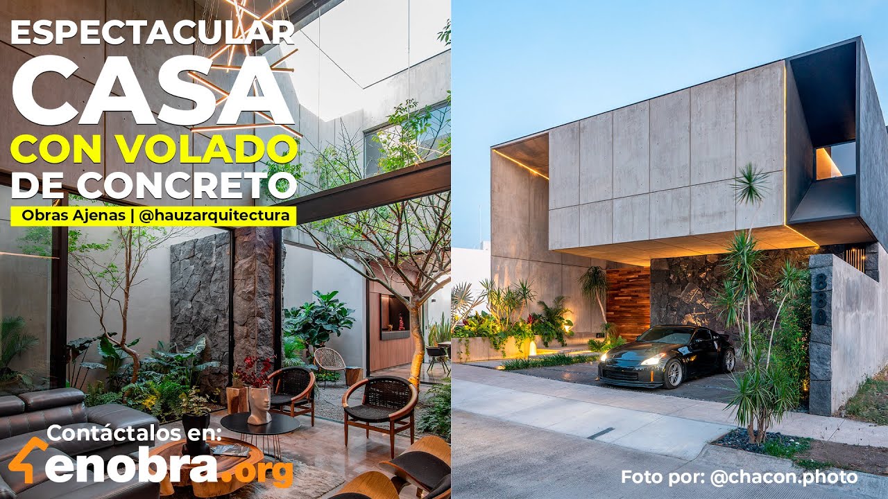 CASA de CONCRETO con MULTIPLES ALTURAS Y piedra VOLCÁNICA | Obras Ajenas | @HAUZ ARQUITECTURA | Pt 2