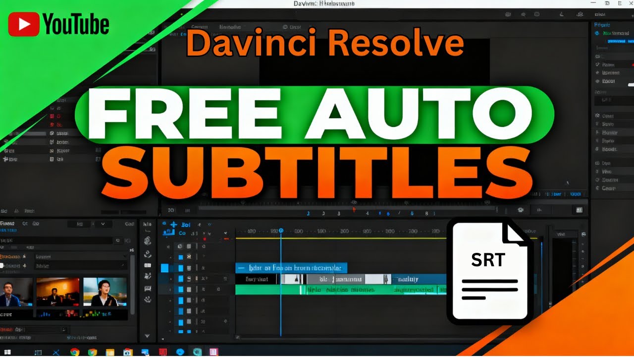 AUTO Subtitles in the FREE Davinci Resolve 20 | Automatic Transcription + Export (.srt)