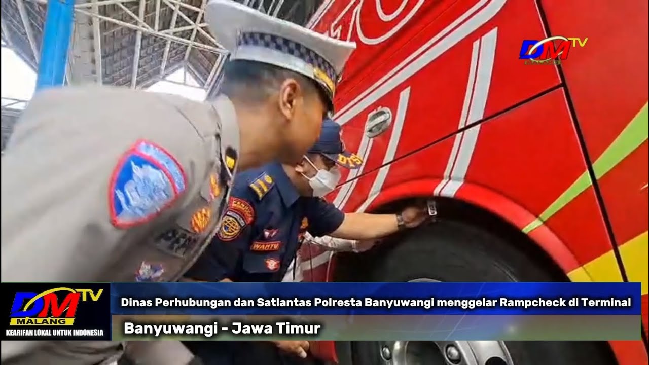 Dinas Perhubungan dan Satlantas Polresta Banyuwangi menggelar rampcheck di terminal