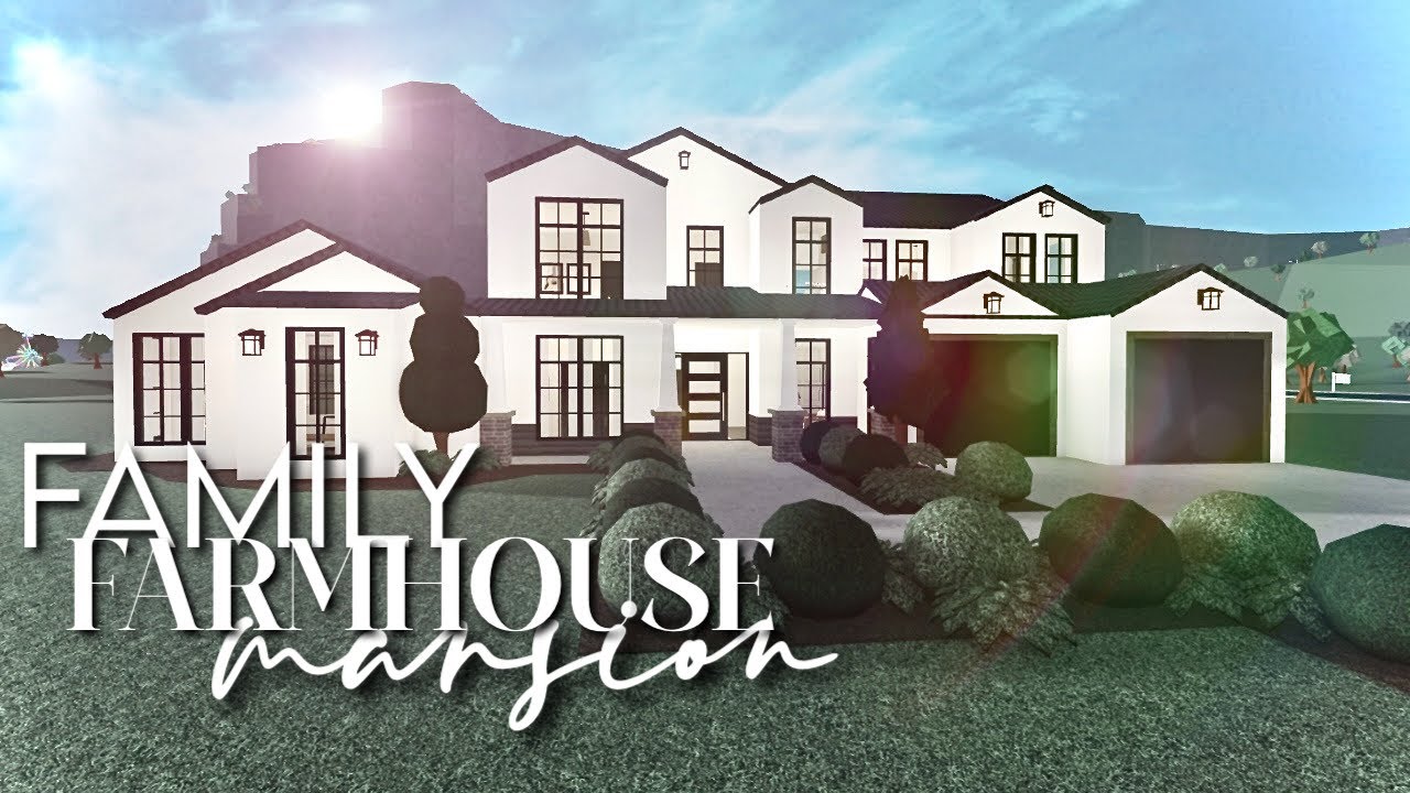 ROBLOX | Bloxburg: Affordable Family Farmhouse Mansion 91k | No Large Plot | House Build