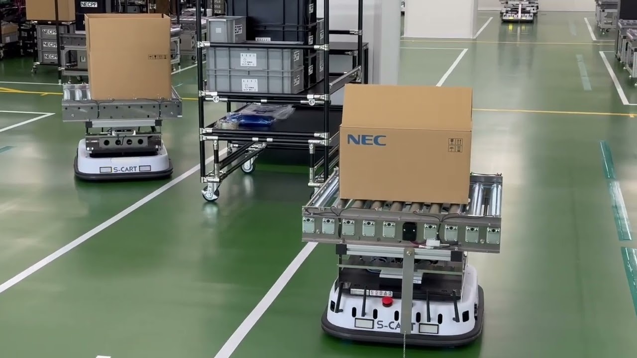 NECマルチロボットコントローラ　ローカル5Gで搬送ロボットAGV,AMR制御管理　NEC MultiRobot Controller for transport robots by local 5G