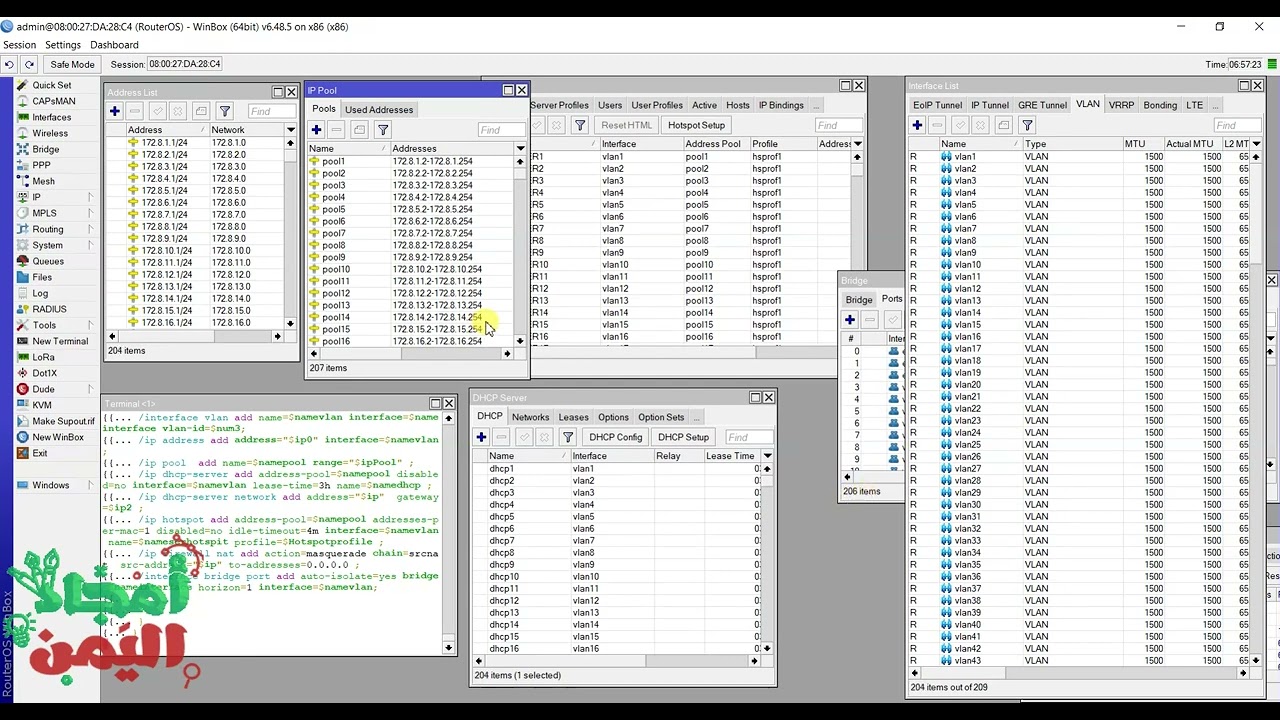 برمجة روتر الميكروتك ب ضغطة زر ( تحديد عدد الفيلانات وهتسبوت سرفر منفصل لكل فيلان)