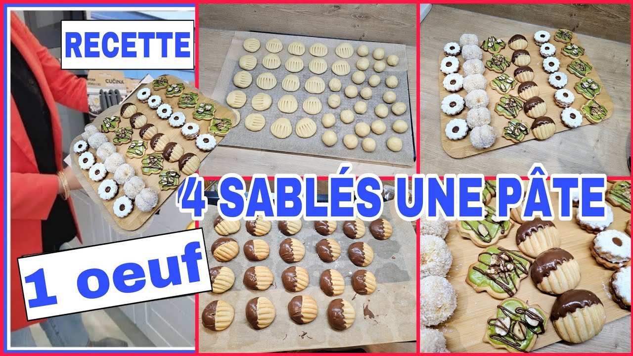 1 PÂTE 4 SABLÉS_ RECETTE FACILE 1 ŒUF #gâteau #patisserie #recettefacile #sablé #eid #gâteauaid #eid