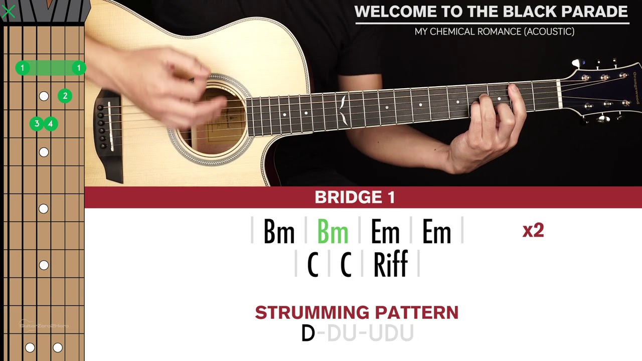 Welcome To The Black Parade Acoustic Guitar Cover My Chemical Romance 🎸|Tabs + Chords|