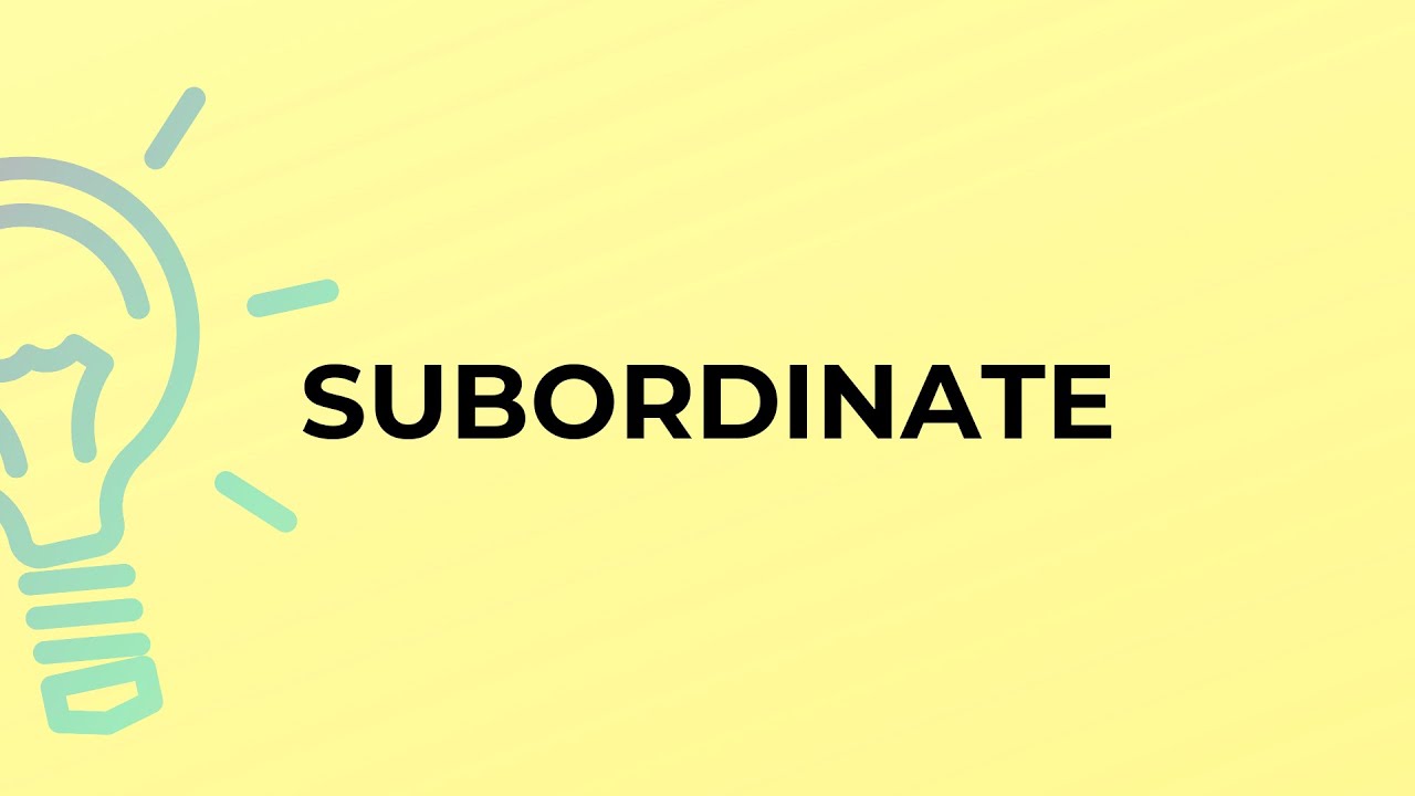 What is the meaning of the word SUBORDINATE?
