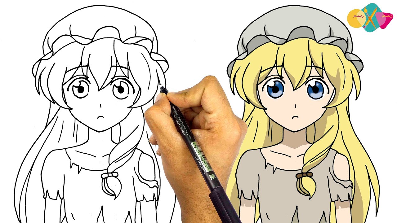رسم كوزيت من انمي البؤساء || كيف ترسم انمي البؤساء خطوة بخطوة للمبتدئين