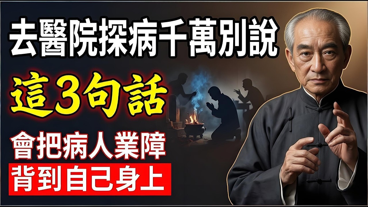 南懷瑾嚴厲警告：去醫院探病千萬別說這「3句話」！不僅幫不到人，還會把病人的業障背到自己身上！#南懷瑾 #探病禁忌 #因果報應 #消業障