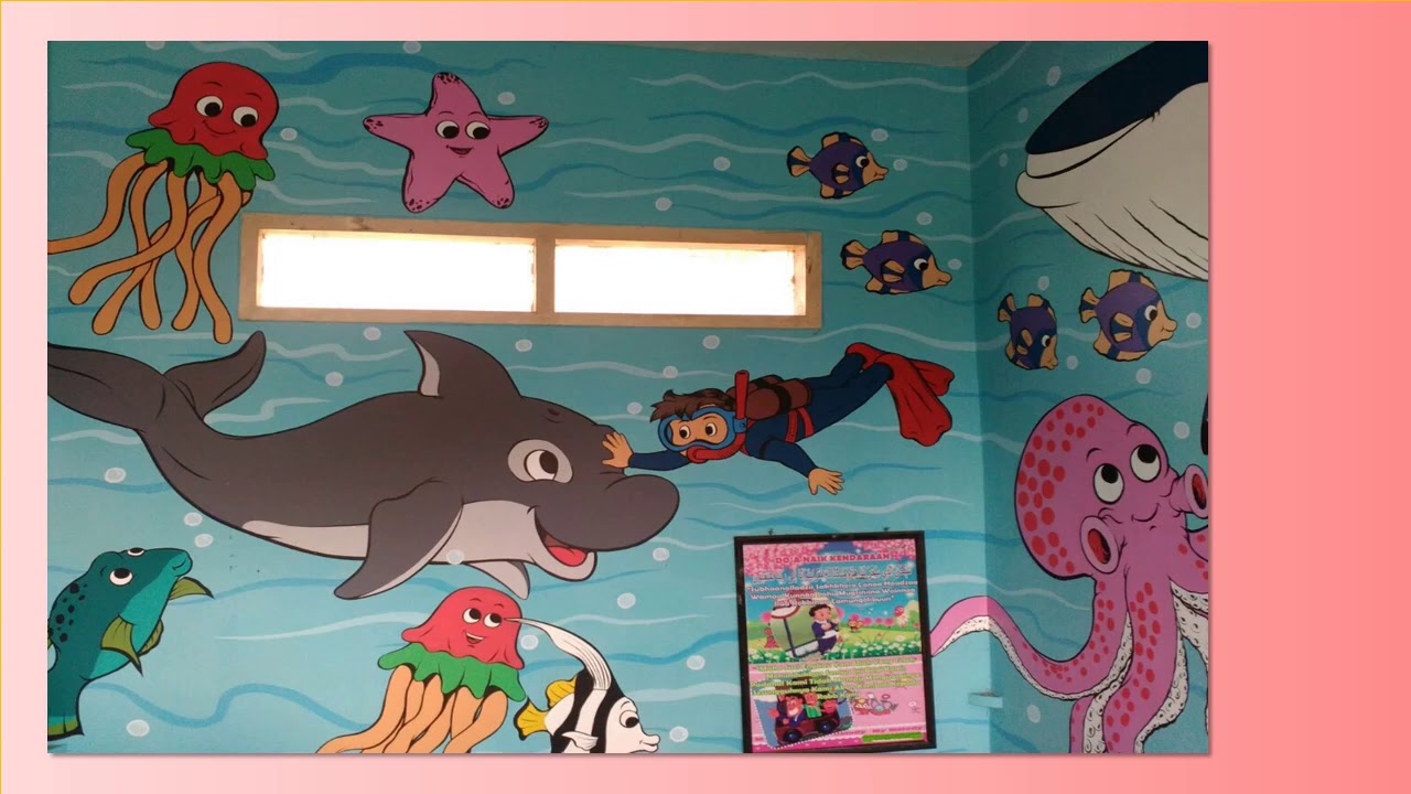 Seni Gambar Mural Hidupan Laut Yang Sederhana
