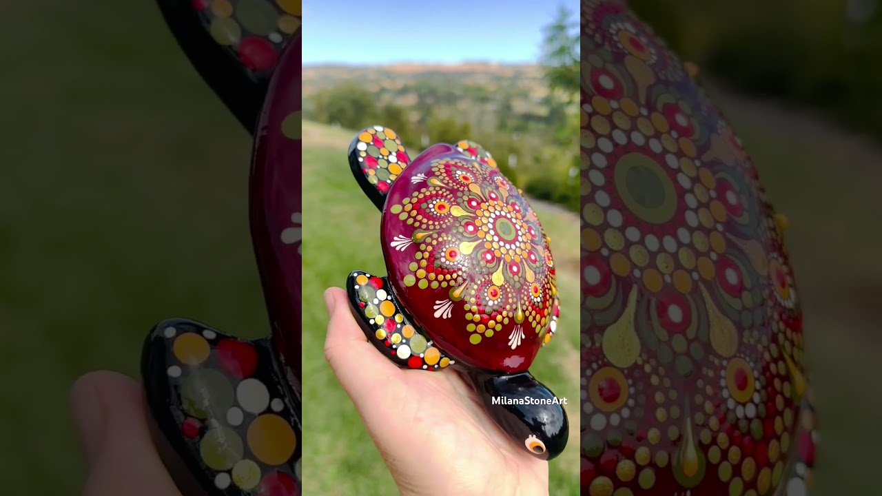 Mandala painted turtle #turtle #sealife #mandala #aesthetic #cute #decor #outdoors #holidays #lovely