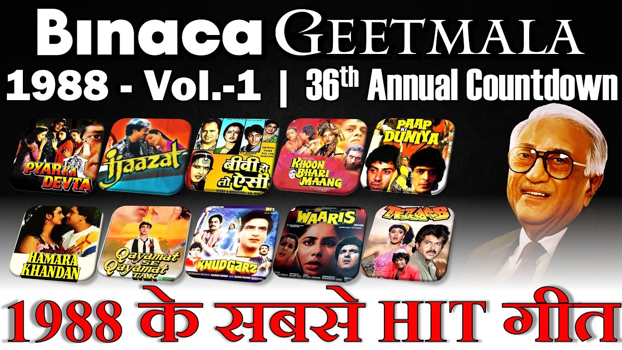 Binaca Geetmala 1988 - Vol-1 - 36th Annual Countdown - बिनाका गीतमाला 1988 - Kishore, Md Aziz, Asha