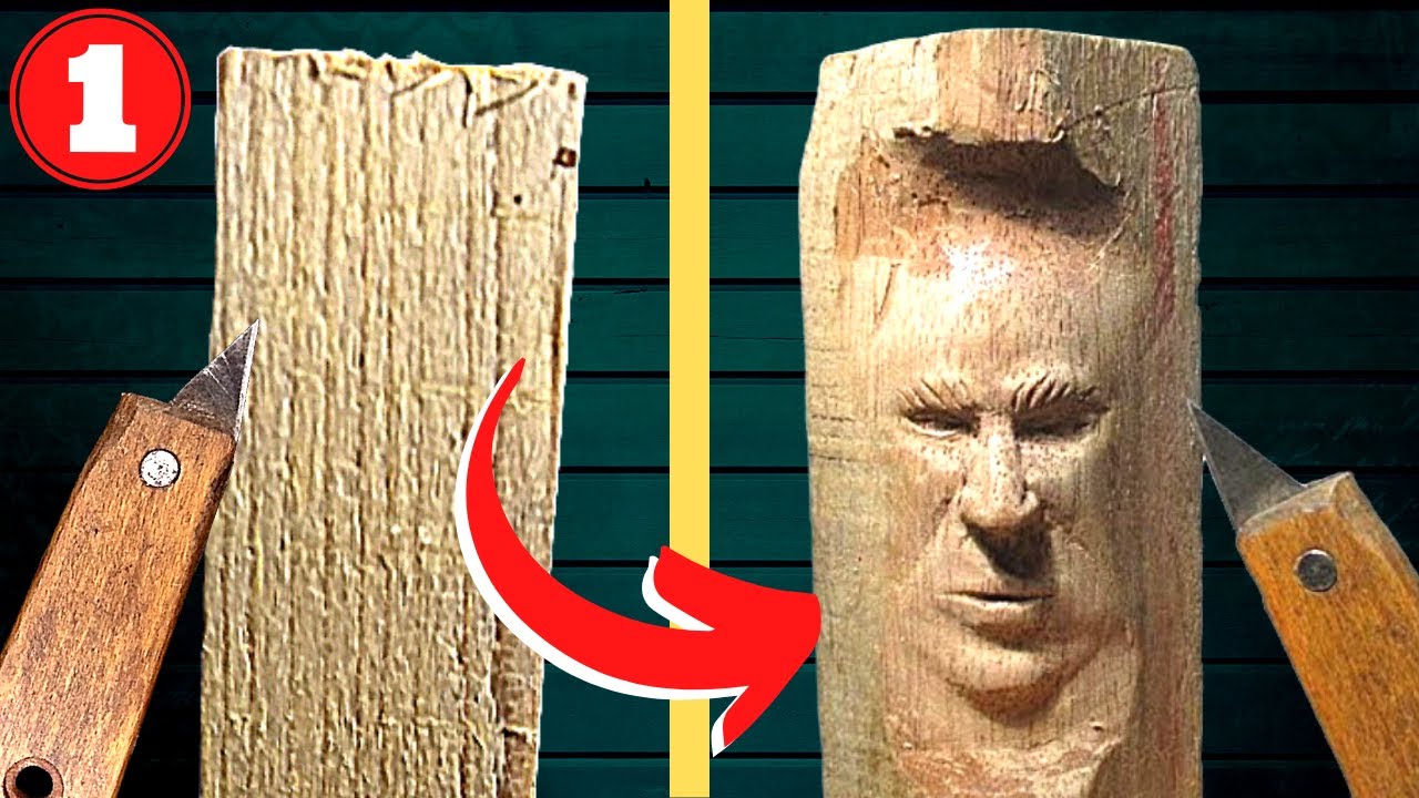 ✔️ Como TALLAR un ROSTRO en MADERA con un CUCHILLO #1 { WOODCARVING KNIFE }