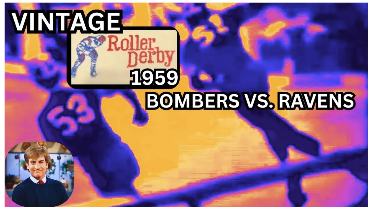 ROLLER DERBY, RAVENS VS  BAY BOMBERS 1959 TV #rollerderby #rollerskating  #rollersports