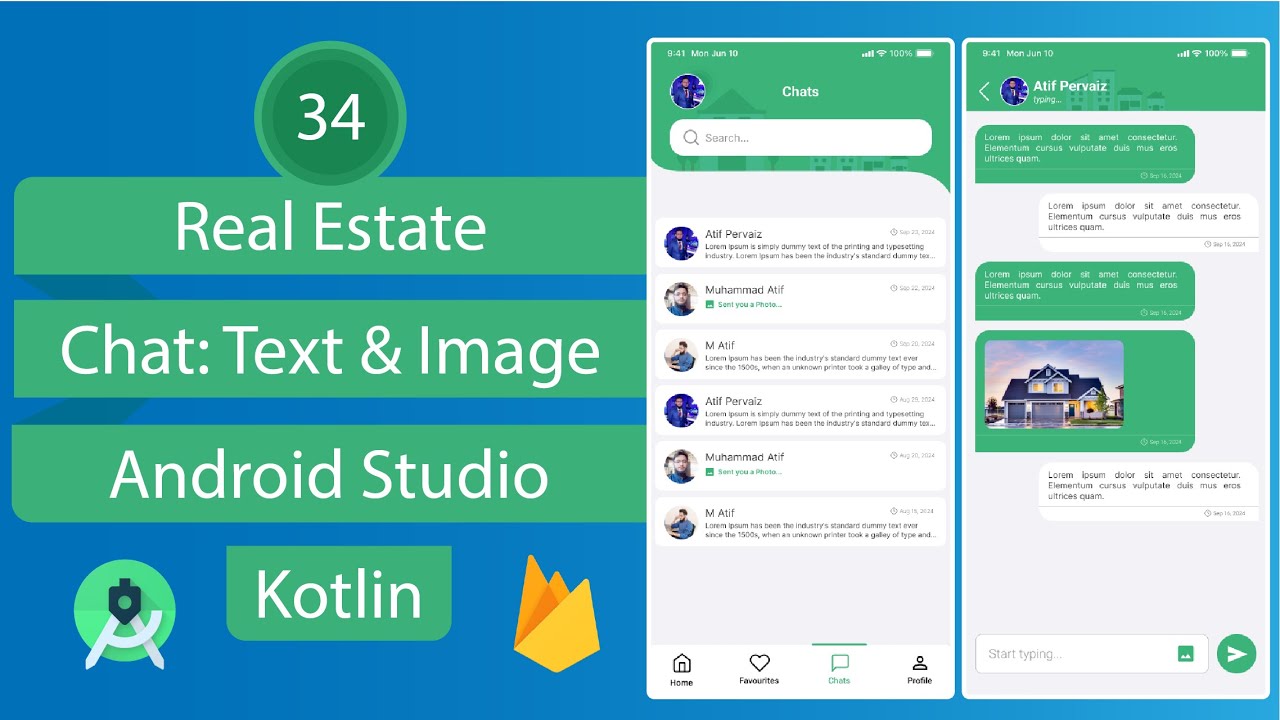 Приложение для недвижимости — 34 Chat — Android Studio — Kotlin