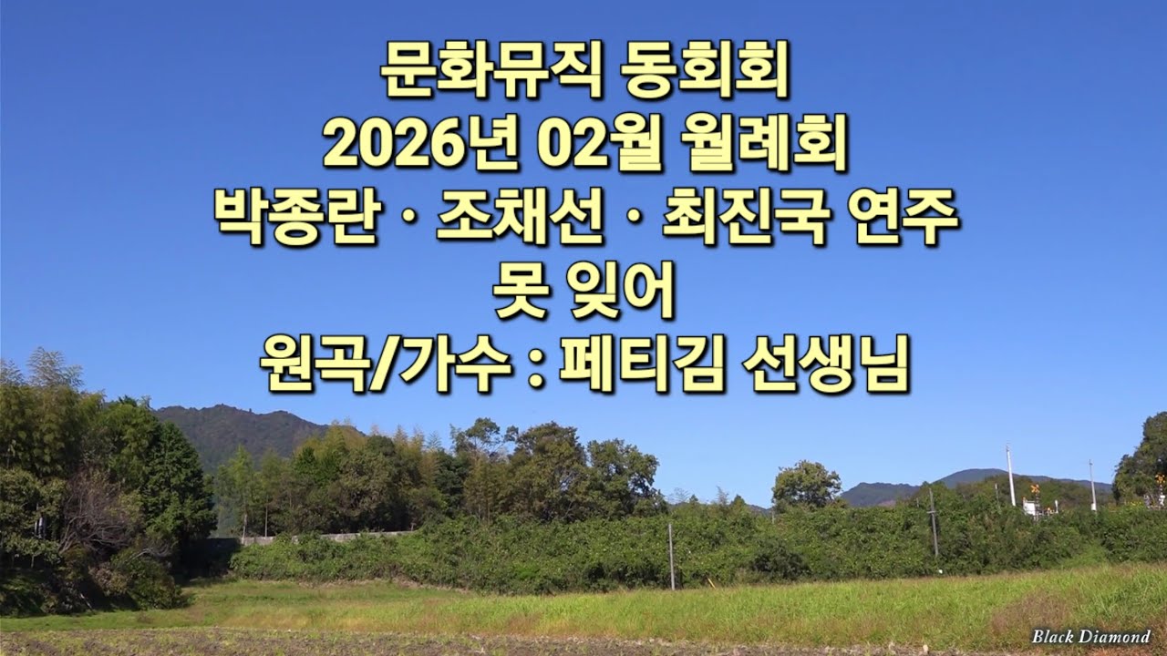 문화뮤직동호회 2026년 02월 월례회 박종란, 조채선, 최진국 회원 연주 - 못 잊어 (원곡/가수 : 페티김)