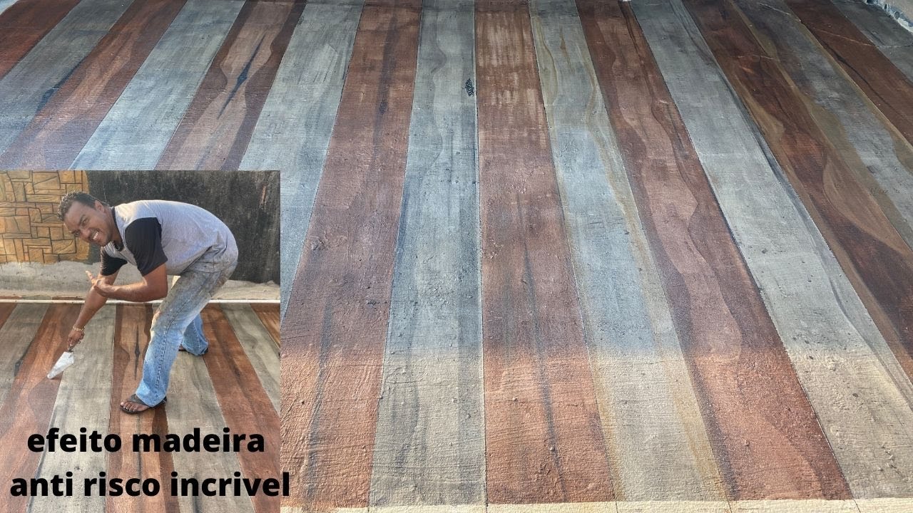 efeito madeira anti risco no piso da laje calçada em  cerâmica contra piso passo a passo completo