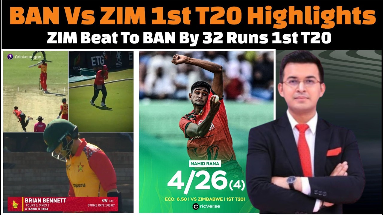 Zimbabwe vs Bangladesh 1st T20 match 2026 complete highlights today.
