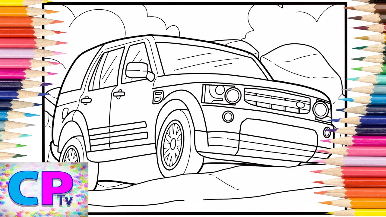 Land Rover with 4x4 Drive Copes Well in the Mountains/Car Drawing/Art Therapy/Calming by Colors