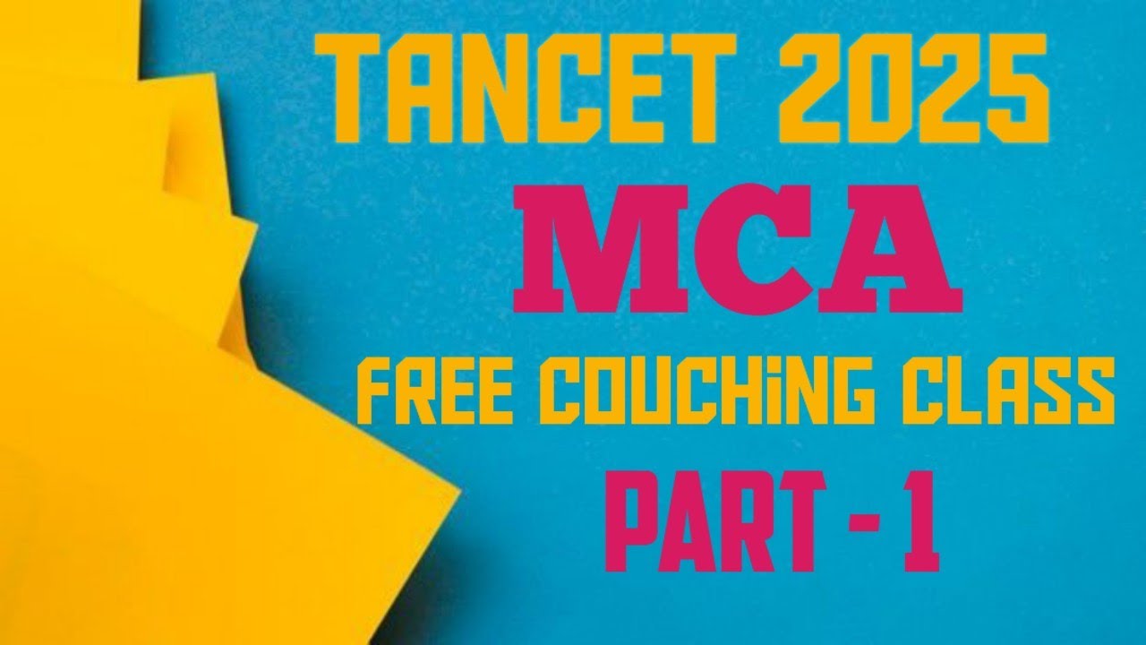 TANCET 2025 MCA || FREE ONLINE COUCHING CLASS|| #tancet2025