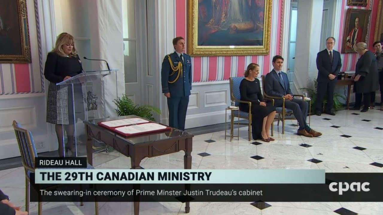 Swearing-in ceremony at Rideau Hall for PM Trudeau's new cabinet